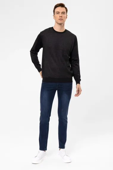 O Neck Slim Pattern Dobby Knitwear - photo 5