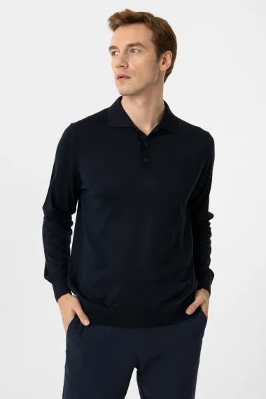 Polo Yaka Regular Düz Triko - fotoğraf 2