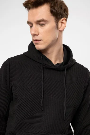 Kapişonlu Yaka Regular Kalıp Kapitone Sweatshirt - fotoğraf 4