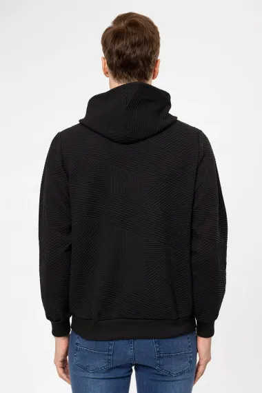 Kapişonlu Yaka Regular Kalıp Kapitone Sweatshirt - fotoğraf 5