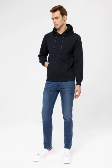 Капюшонний светр з класичним кроєм, капітон, 78% поліестер, 20% віскоза, 2% еластан, білий, різні розміри - фото 2