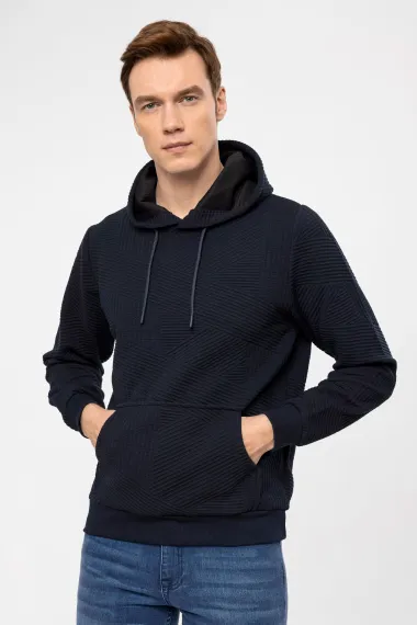 Капюшонний светр з класичним кроєм, капітон, 78% поліестер, 20% віскоза, 2% еластан, білий, різні розміри - фото 3