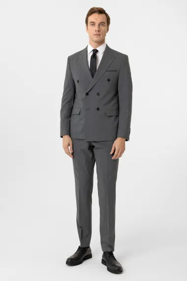 Slim Kalıp Desenli Takım Elbise - fotoğraf 4