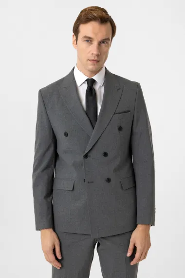 Slim Kalıp Desenli Takım Elbise - fotoğraf 1