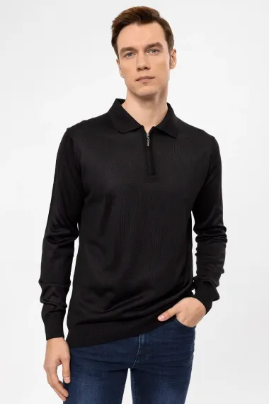 Polo Yaka Regular Düz Triko - fotoğraf 2