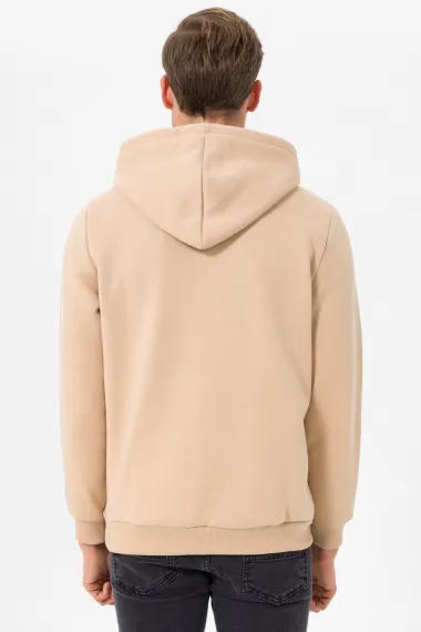 Hooded Collar Regular Fit Plain Sweatshirt - photo 2