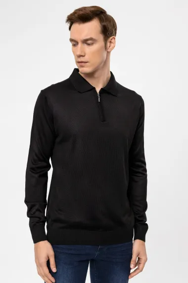 Polo Yaka Regular Düz Triko - fotoğraf 3