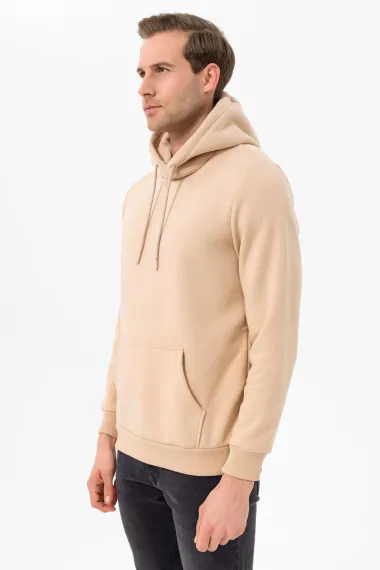Hooded Collar Regular Fit Plain Sweatshirt - photo 3