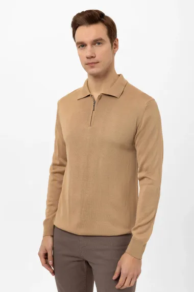 Регулярний поло-ярм, унісекс, класичний стиль, 90% акрил, 10% вовна, кольор екра, розміри XL, L, M, XXL - фото 3