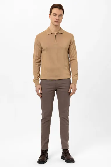 Регулярний поло-ярм, унісекс, класичний стиль, 90% акрил, 10% вовна, кольор екра, розміри XL, L, M, XXL - фото 5