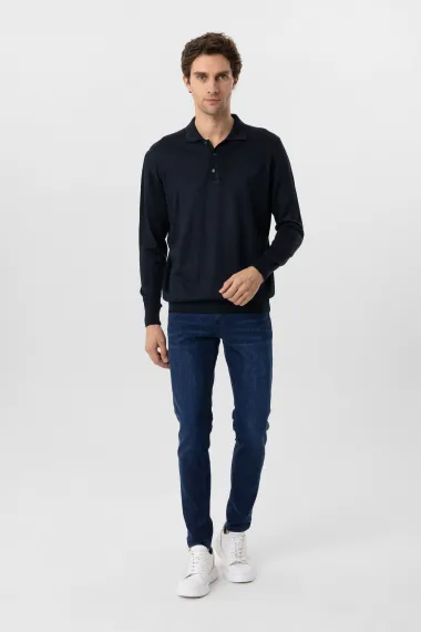 سويتر بولو ياقه عادي من القطن، 90% أكريليك و10% صوف، بلون بيج، مقاسات XL وL وM وXXL، صناعة تركية - صورة 4