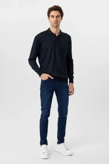 سويتر بولو ياقه عادي من القطن، 90% أكريليك و10% صوف، بلون بيج، مقاسات XL وL وM وXXL، صناعة تركية - صورة 3