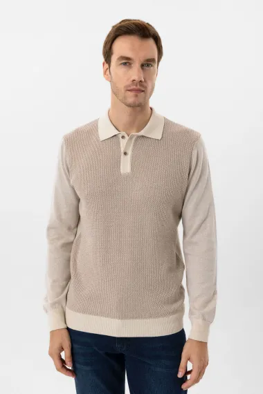 Polo Yaka Regular Kalıp Armürlü Triko - photo 2