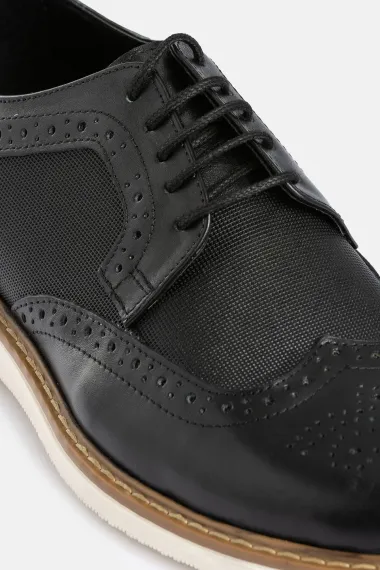 حذاء كاجوال جلد طبيعي 100% مصنع في تركيا باللون الأسود ومتوفر بمقاسات 40-44 - صورة 3