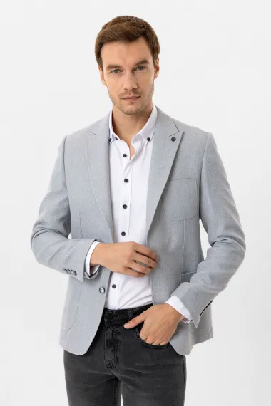 Slim Kalıp Armürlü Ceket - photo 3