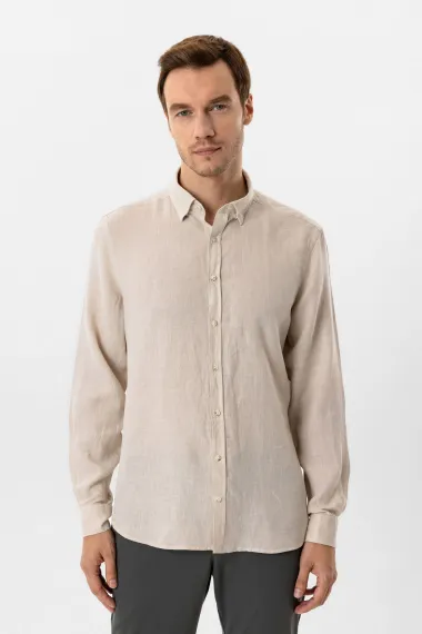 Köşeli Manşet Regular Kalıp Düz Gömlek - photo 2