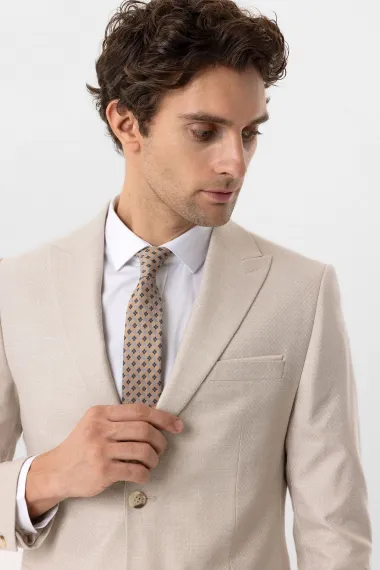 Slimfit Desenli Yelekli Takım Elbise - photo 4