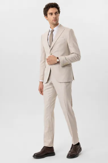 Slimfit Desenli Yelekli Takım Elbise - photo 5