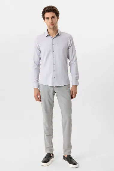 Сукня-рубашка з кутовими манжетами, класичним коміром, матеріал: 65% бавовна, 32% поліестер, 3% еластан, бізнес-кежуал, сірий колір - фото 3