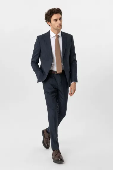 Slimfit Desenli Takım Elbise - fotoğraf 3