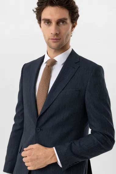 Slimfit Desenli Takım Elbise - fotoğraf 4