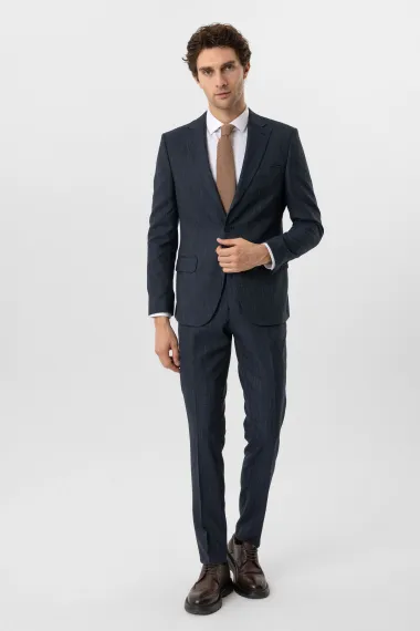 Slimfit Desenli Takım Elbise - fotoğraf 1