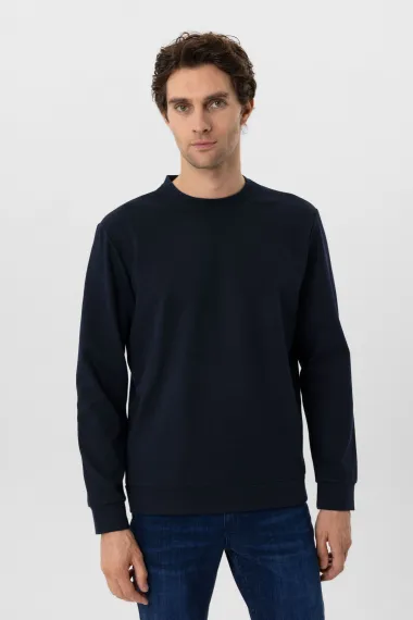 Светр з круглим вирізом, регулярний крій, білий, 71% ПЕ, 25% ВІС, 4% ЕА, виготовлено в Туреччині - фото 1