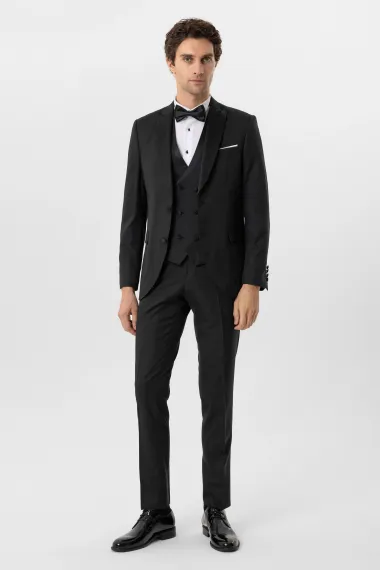 Slimfit Armürlü Takım Elbise - photo 1