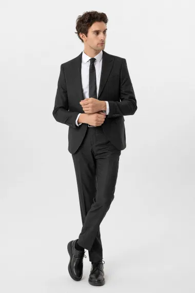 Slim Kalıp Armürlü Takım Elbise - photo 2