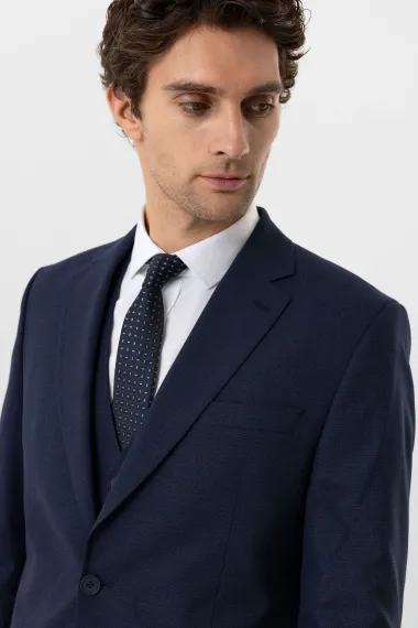 Regular Kalıp Desenli Yelekli Takım Elbise - photo 5