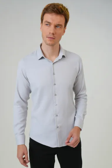 Köşeli Manşet Regular Baskılı Gömlek - fotoğraf 3