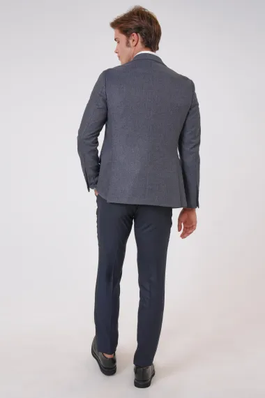 Slim Kalıp Armürlü Yelekli Takım Elbise - photo 4