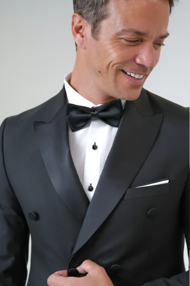 Слімовий класичний смокінг, чорного кольору, виготовлений в Туреччині, розміри 48-54 - фото 4