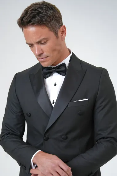 Слімовий класичний смокінг, чорного кольору, виготовлений в Туреччині, розміри 48-54 - фото 3