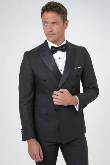 Слімовий класичний смокінг, чорного кольору, виготовлений в Туреччині, розміри 48-54 - фото 2