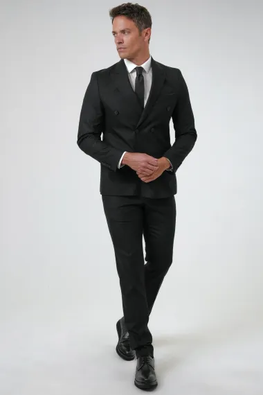 Сліма модель костюма з візерунком, 63% поліестер, 34% віскоза, 3% еластан, чорний, розміри 48-56 - фото 1