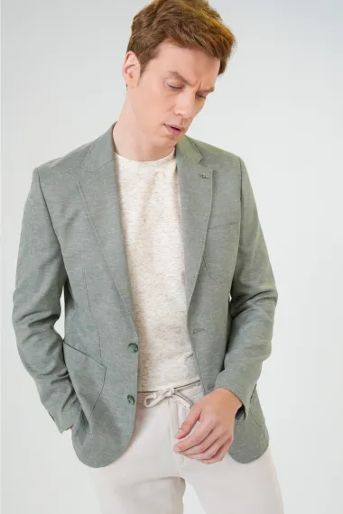 Slim Kalıp Baskılı Ceket - photo 2