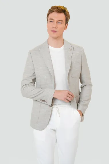 Slim Kalıp Baskılı Ceket - photo 3