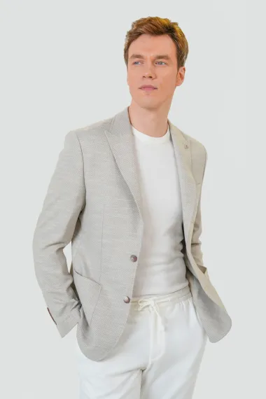 Slim Kalıp Baskılı Ceket - photo 1