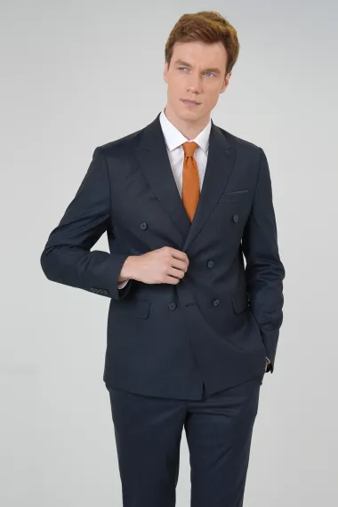 Slim Kalıp Desenli Takım Elbise - fotoğraf 2