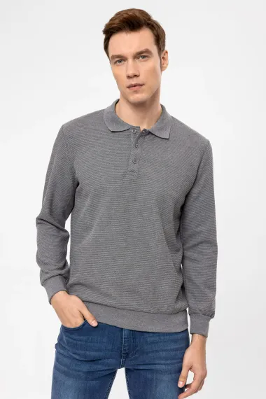 سويت شيرت دوبي بقصة عادية بياقة بولو - صورة 4