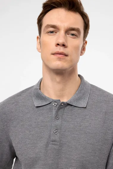 سويت شيرت دوبي بقصة عادية بياقة بولو - صورة 5