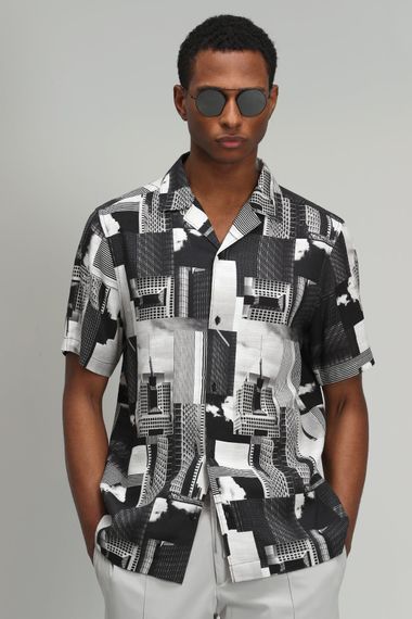 قميص Veron الرجالي الذكي Resort Fit باللون الأسود - صورة 1