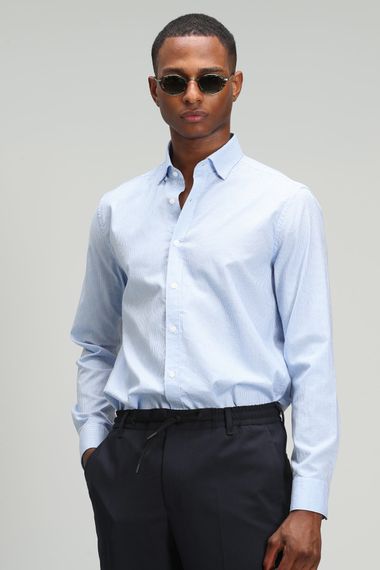 Harry Erkek Smart Gömlek Comfort Slim Fit Mavi - fotoğraf 1