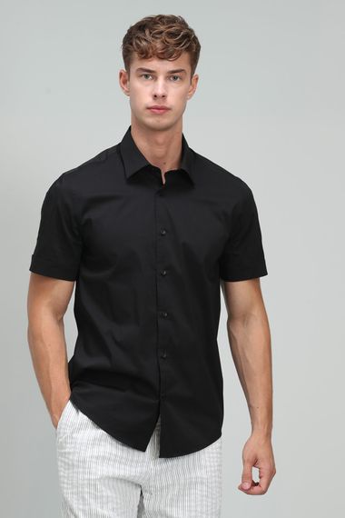 Arus Erkek Smart Gömlek Slim Fit Siyah - fotoğraf 1