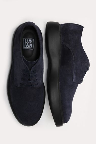 Мужская замшевая повседневная обувь Velluto, темно-синяя - фото 5
