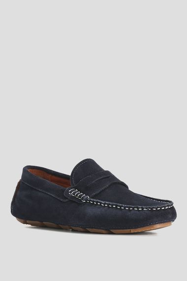 Stroll Men's Leather Loafer Shoes Navy Blue - photo 2