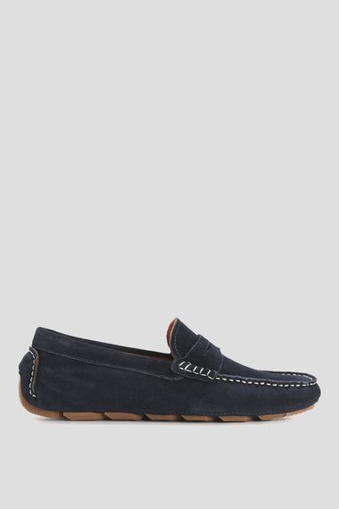 Stroll Men's Leather Loafer Shoes Navy Blue - photo 1