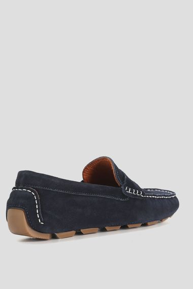 Stroll Men's Leather Loafer Shoes Navy Blue - photo 3