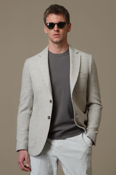 Afel Sports Men's Blazer Jacket Slim Fit Beige - photo 1